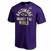 Men's Ravens Purple 2018 NFL Playoffs Against The World T-Shirt,baseball caps,new era cap wholesale,wholesale hats